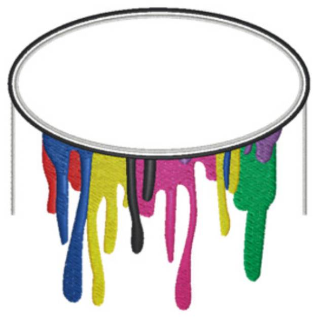 Picture of Dripping Can Frame Machine Embroidery Design