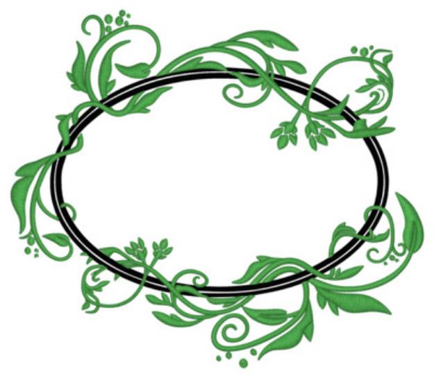 Picture of Oval Vine Frame Machine Embroidery Design