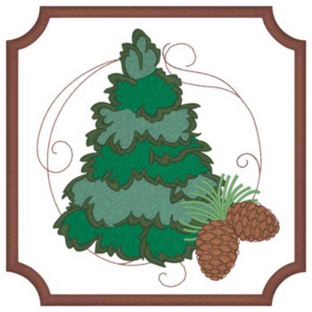 Picture of Pinetree & Pinecones Machine Embroidery Design