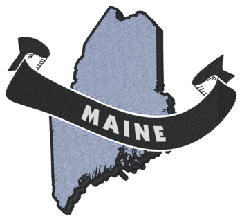 Maine Ribbon Machine Embroidery Design