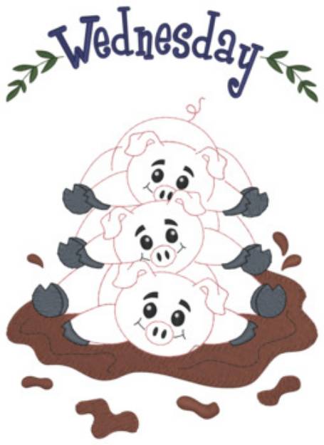 Picture of Wednesday Piggie Machine Embroidery Design