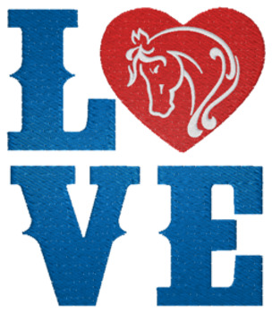 Love-horses Machine Embroidery Design