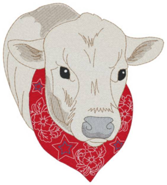 Picture of Cow With Bandana Machine Embroidery Design