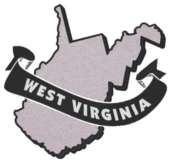 West Virginia Ribbon Machine Embroidery Design