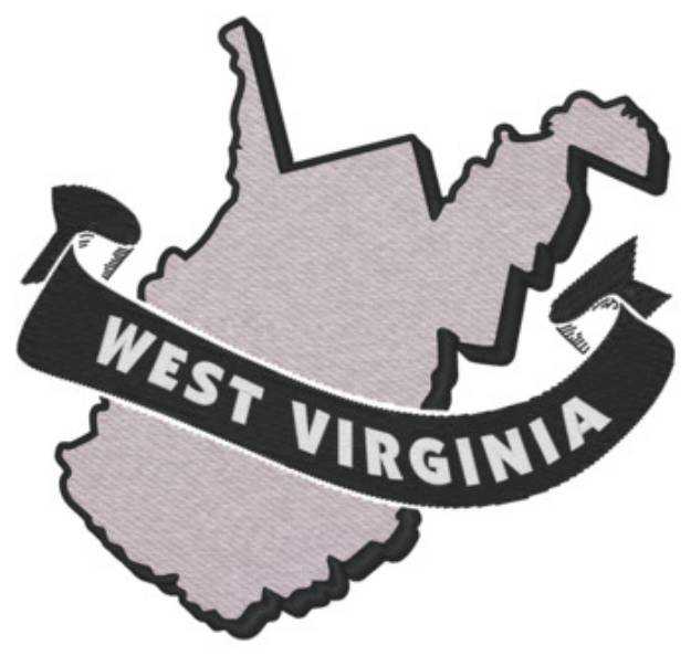 Picture of West Virginia Ribbon Machine Embroidery Design