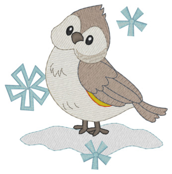 Winter Tufted Titmouse 2 Machine Embroidery Design