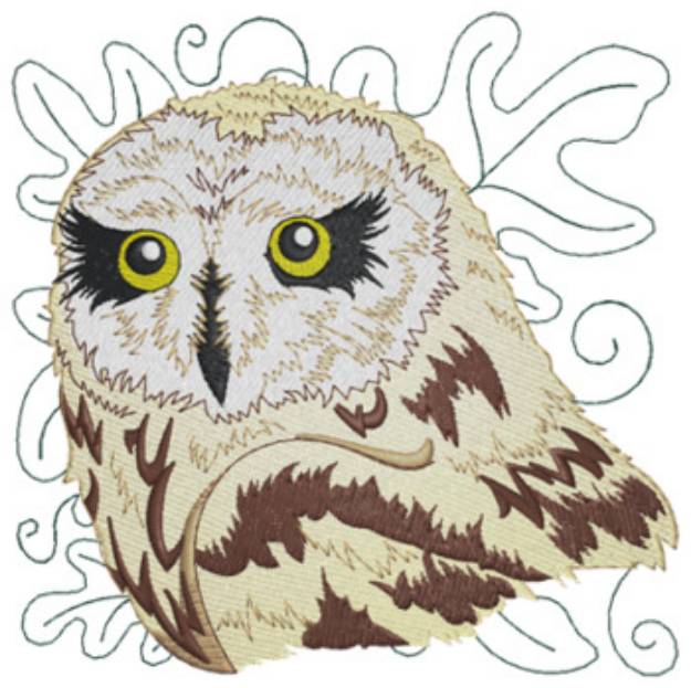 Picture of Short Eared Owl Machine Embroidery Design