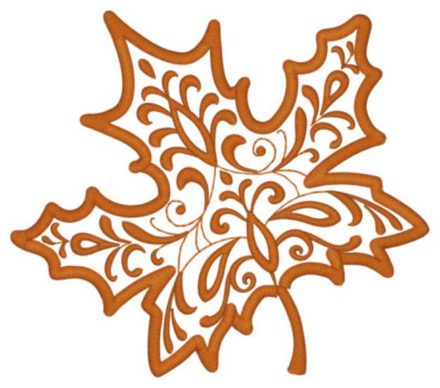 Picture of Ornate Leaf Machine Embroidery Design