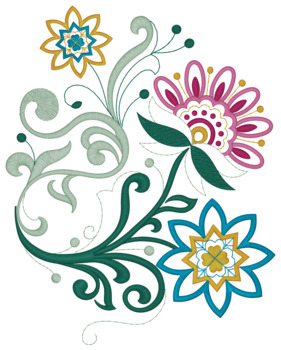Floral Pattern Machine Embroidery Design