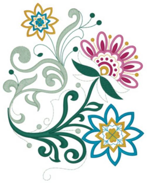 Picture of Floral Pattern Machine Embroidery Design