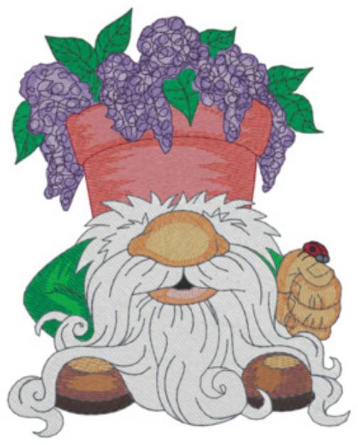 Picture of Gnome W/flower Machine Embroidery Design