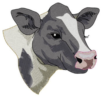 Holstein Cow Head Machine Embroidery Design