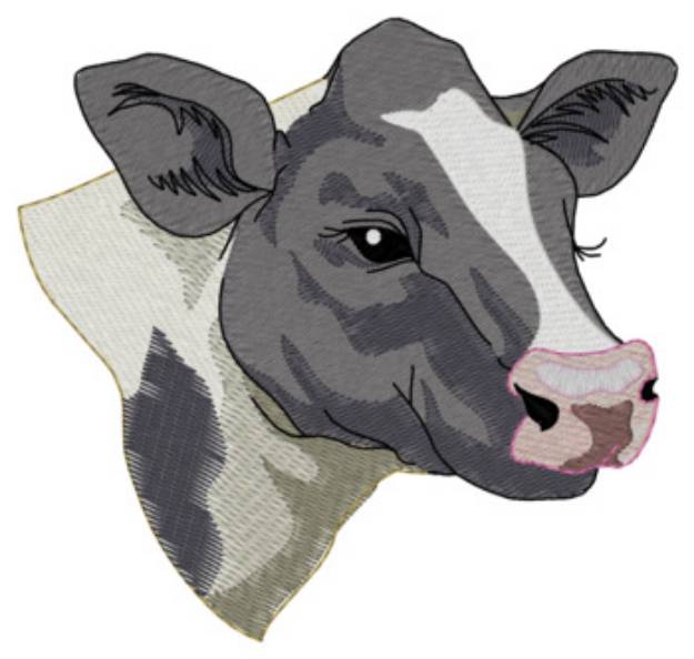 Picture of Holstein Cow Head Machine Embroidery Design
