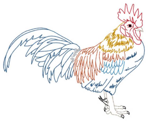 Picture of Bantam Rooster Machine Embroidery Design