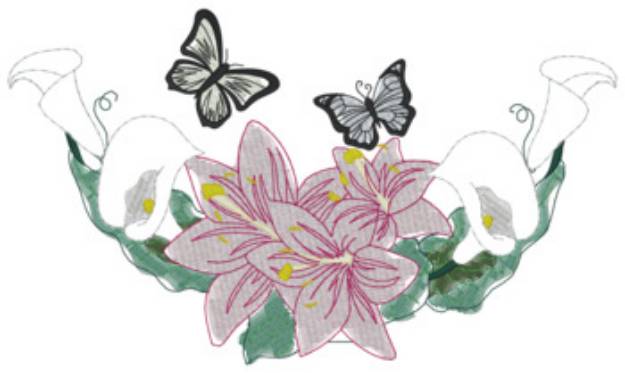 Picture of Lilies Light Stitch Machine Embroidery Design