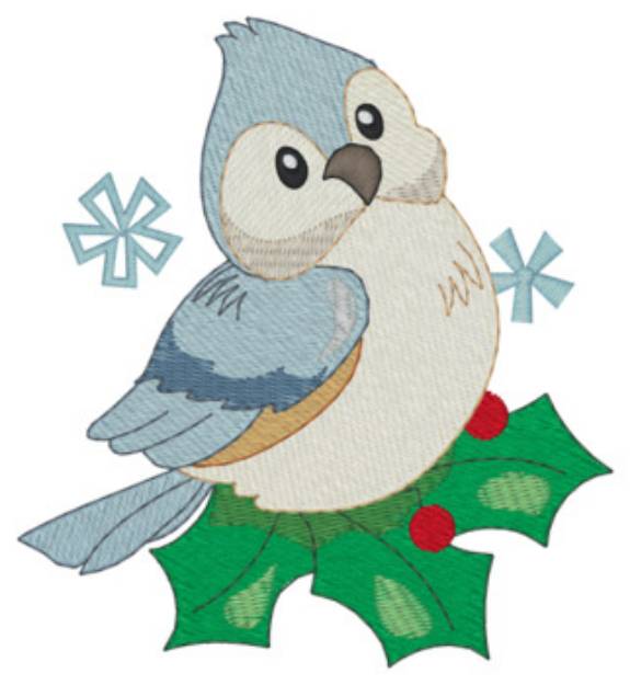 Picture of Winter Tufted Tit Mouse Machine Embroidery Design