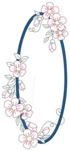 Picture of Floral Name Drop Machine Embroidery Design