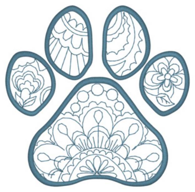 Picture of Madala Paw Print Machine Embroidery Design