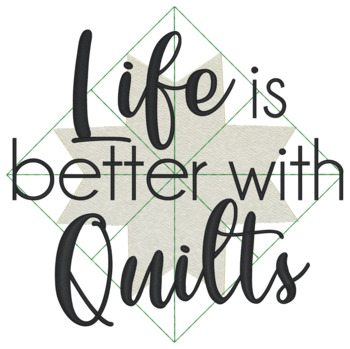 Life Is Better W/quilts Machine Embroidery Design