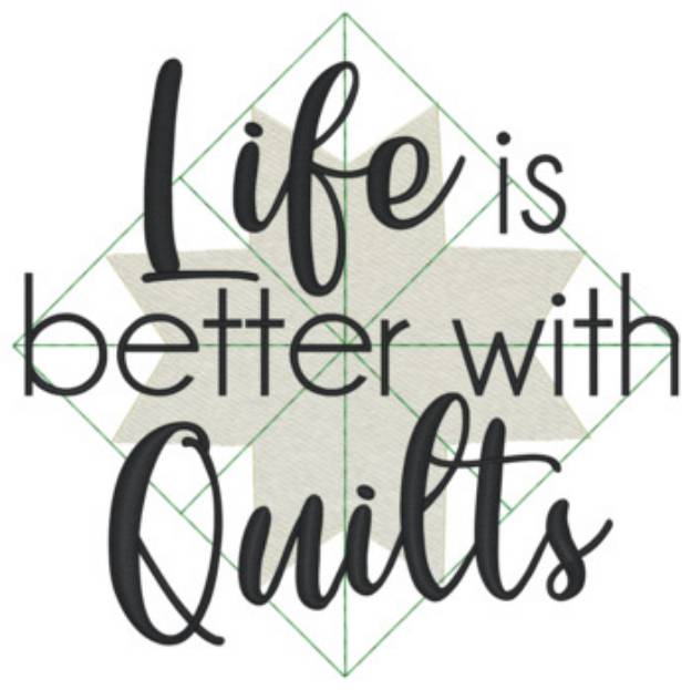 Picture of Life Is Better W/quilts Machine Embroidery Design