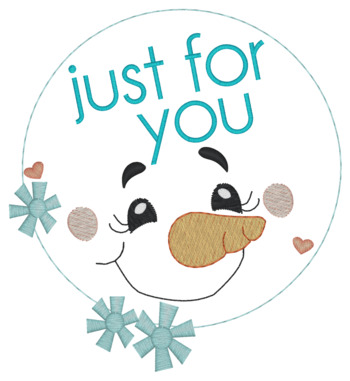 Just For You Snowman Machine Embroidery Design