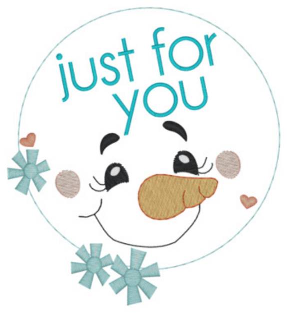 Picture of Just For You Snowman Machine Embroidery Design