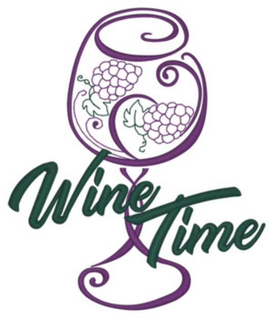 Picture of Wine Time Machine Embroidery Design
