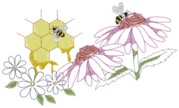 Picture of Honeybees Light Stitch Machine Embroidery Design