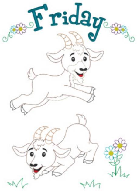 Picture of Friday Goat Machine Embroidery Design