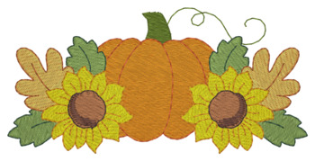 Pumpkin & Sunflower Border Machine Embroidery Design