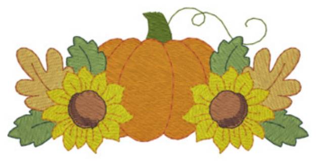 Picture of Pumpkin & Sunflower Border Machine Embroidery Design