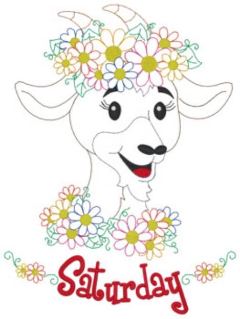 Picture of Saturday Goat Machine Embroidery Design
