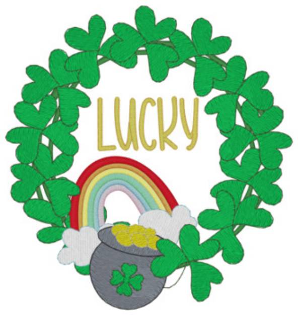 Picture of St. Patty Wreath Machine Embroidery Design