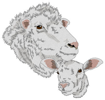 Ewe & Lamb Machine Embroidery Design
