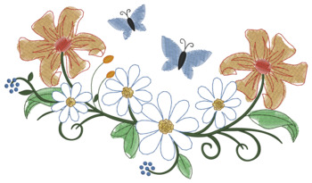Floral Light Stitch Machine Embroidery Design