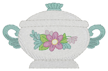 Vintage Sugar Bowl Machine Embroidery Design