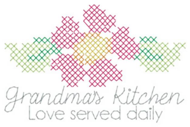 Picture of Cross-stitch Grandmas Kitchen Machine Embroidery Design