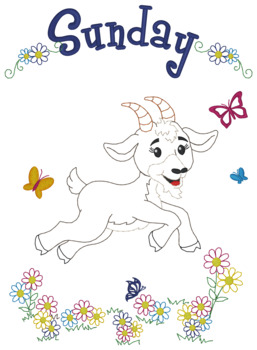 Sunday Goat Machine Embroidery Design