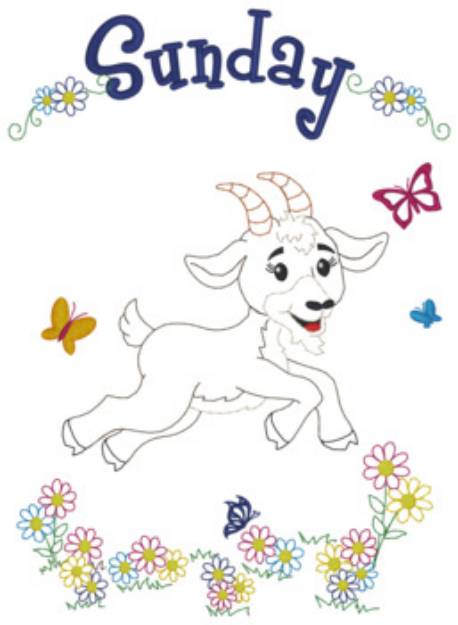 Picture of Sunday Goat Machine Embroidery Design