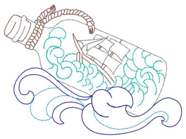 Picture of Ship In A Bottle Machine Embroidery Design
