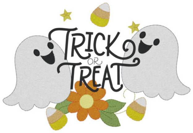 Picture of Trick Or Treat Ghost Machine Embroidery Design