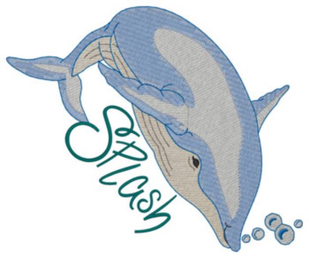 Picture of Dolphin Splash Machine Embroidery Design