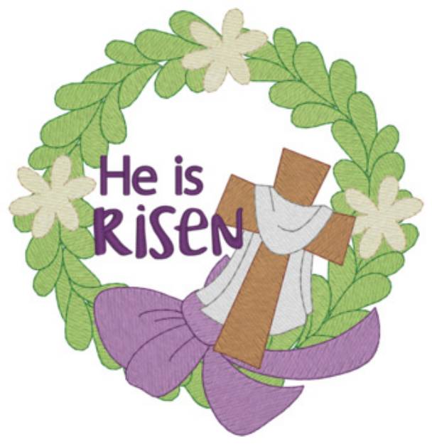 Picture of He Is Risen Weath Machine Embroidery Design