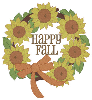 Happy Fall Wreath Machine Embroidery Design
