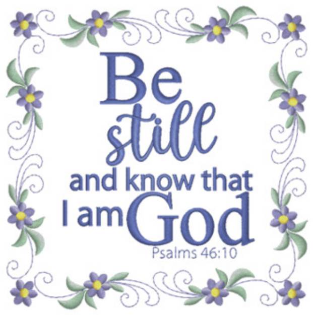 Picture of Psalms 46:10 Machine Embroidery Design