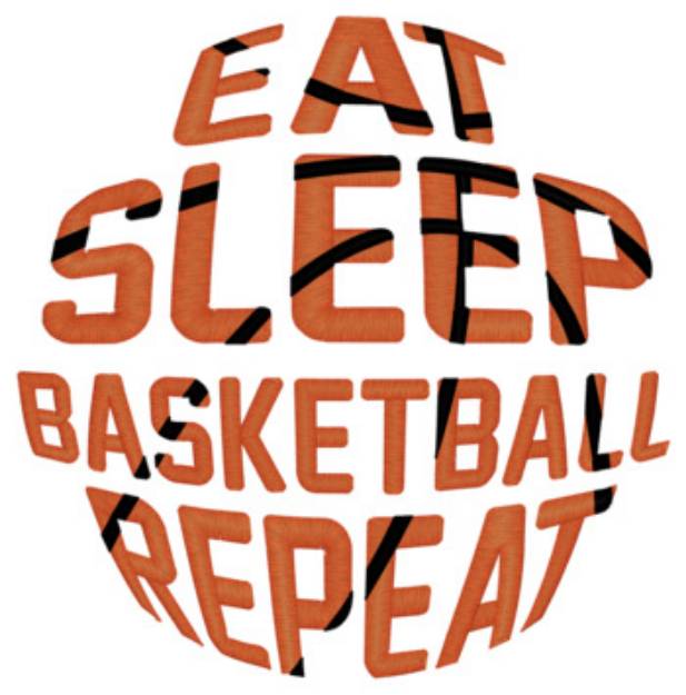 Picture of Sm. Eat Sleep B-ball Machine Embroidery Design