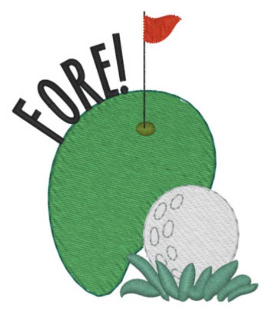 Picture of Fore! Machine Embroidery Design