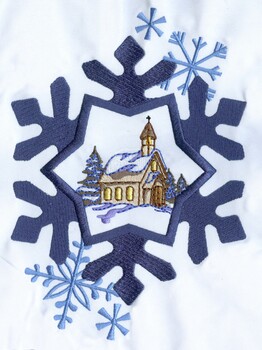 Snowflake Frame Church Machine Embroidery Design