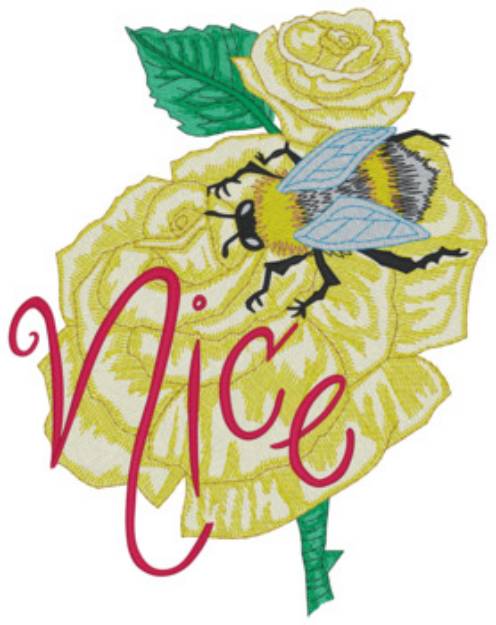 Picture of Nice Flowers W/bee Machine Embroidery Design