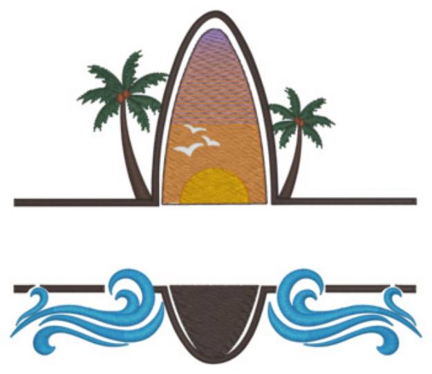 Picture of Surfing Name Drop Machine Embroidery Design